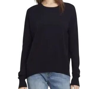 Vince Linen Cashmere Boxy Crewneck knit sweater black size small
